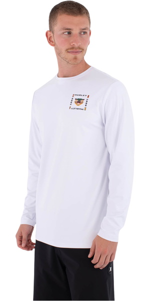 2026 Hurley Hombres Regular Bolud Long Sleeve Lycra Vest MLEU00004 - White